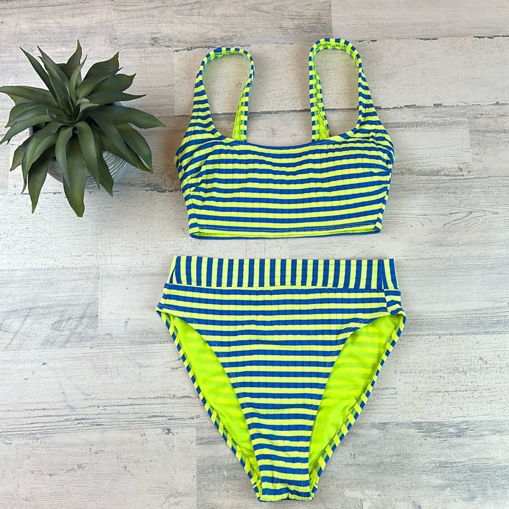 Xhilaration neon high waisted bikini size S